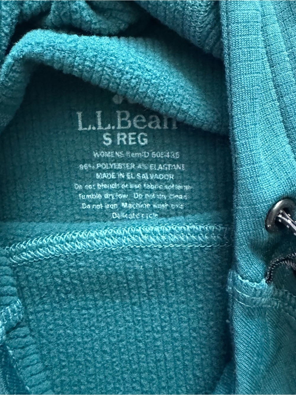 L.L. Bean Women's Teal Hooded Pullover - Picture 3 of 5